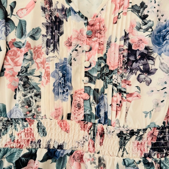 Torrid Floral Blouse - Pink and Blue - Picture 4 of 9